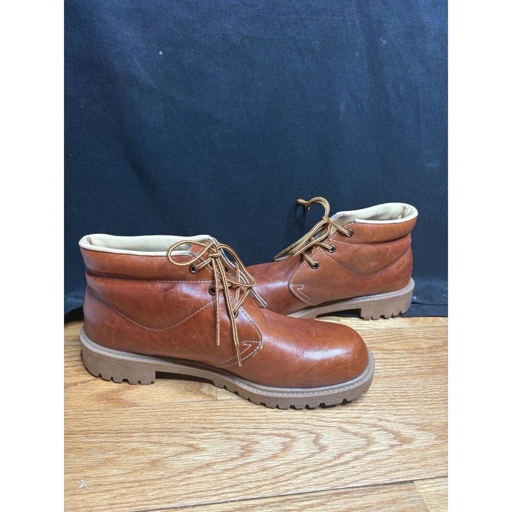 VINTAGE Weinbrenner Chukka Boots Leather Made In USA Ankle Mens Size 10W Moc Toe